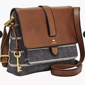 Fossil Kinley Brown and Black Crossbody Bag